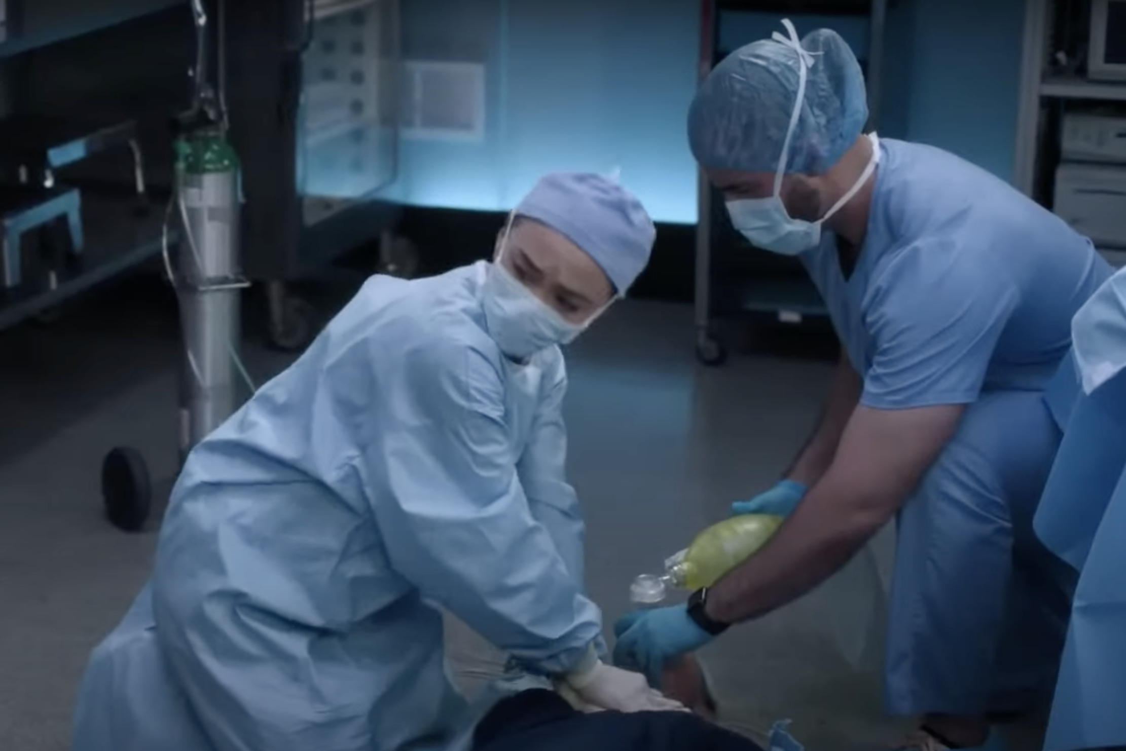 Yasuda tries to save Teddy on the floor of the OR on Grey This Detail About Jo and Link is a Problem on ‘Grey’s Anatomy’ Yasuda tries to save Teddy on the floor of the OR on Grey's Anatomy Season 19 Episode 20.'s Anatomy Season 19 Episode 20.